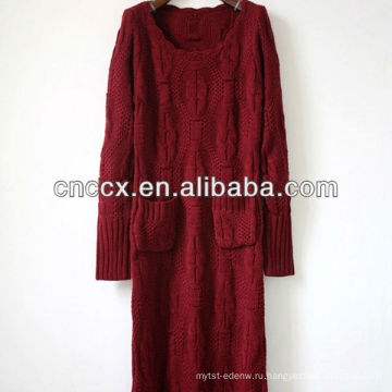 12STC0594 мода длинным с плеча свитер платье 